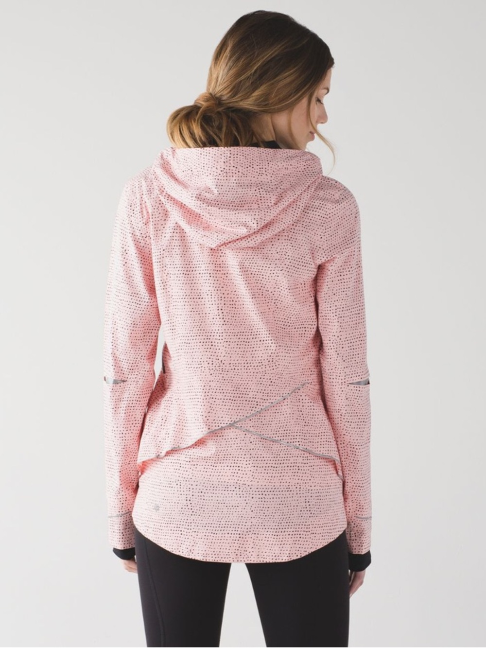 Lululemon Runaway Jacket Speckle Dot Parfait Pink Black Size 6